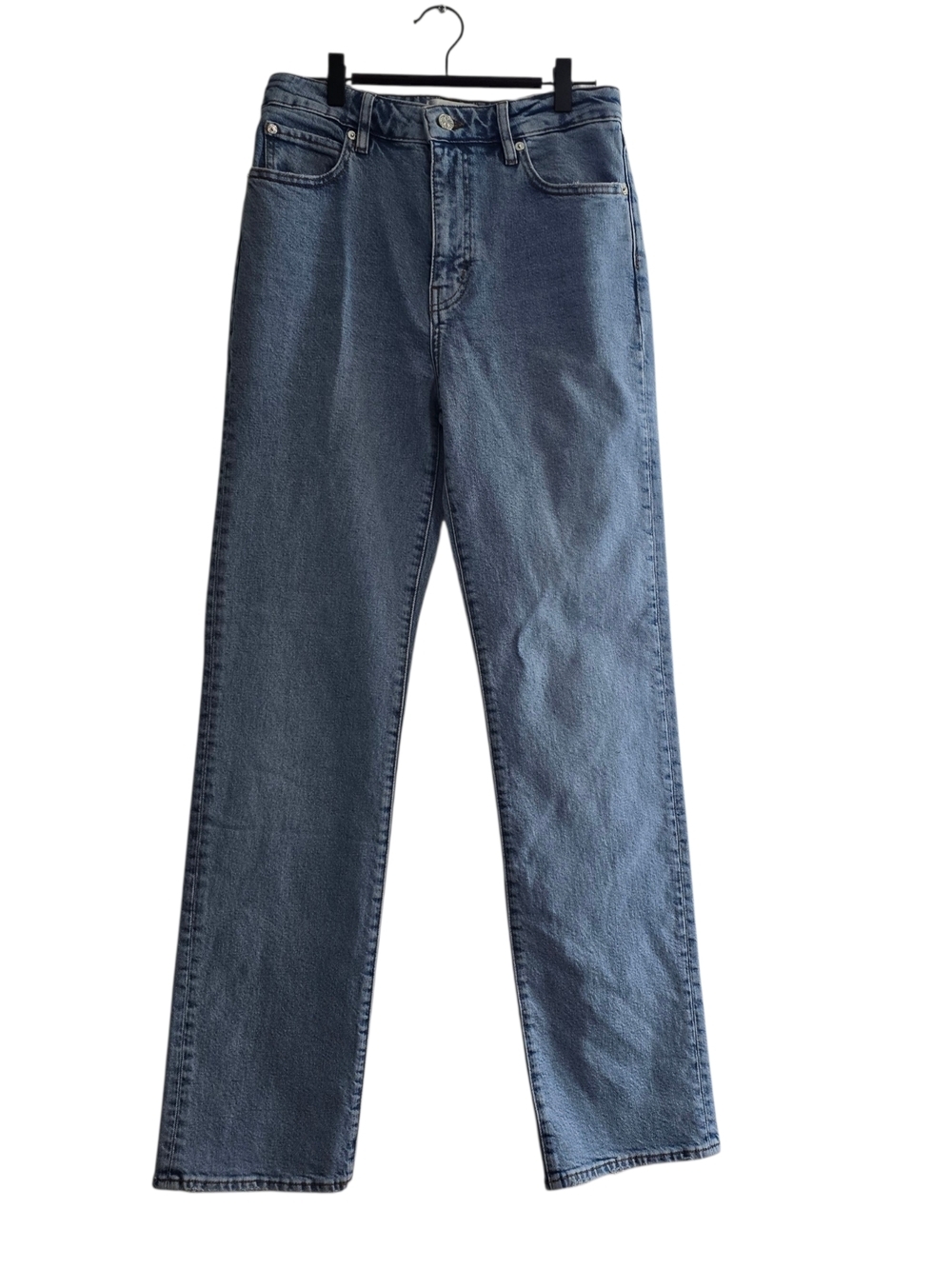 Frame Denim The Ruler High-Rise Slim-Leg Jeans in Mid Denim - Picture 2 of 11